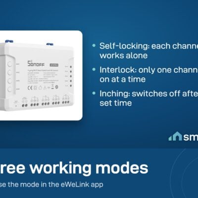 Sonoff 4CHPRO R3 working modes: self-locking, interlock and inching