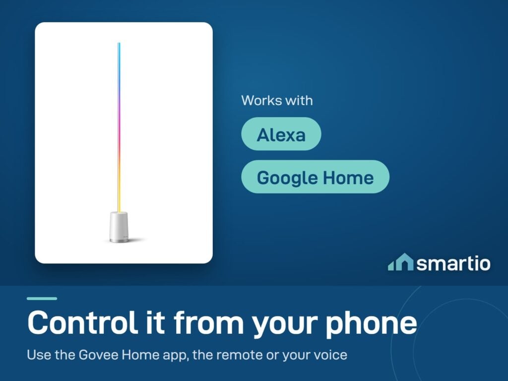 Govee Lyra floor lamp works with the Govee Home app, the remote, Alexa and Google Home