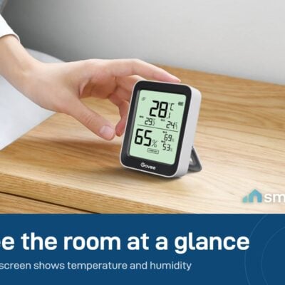 Govee H5075 thermometer and humidity monitor on a shelf