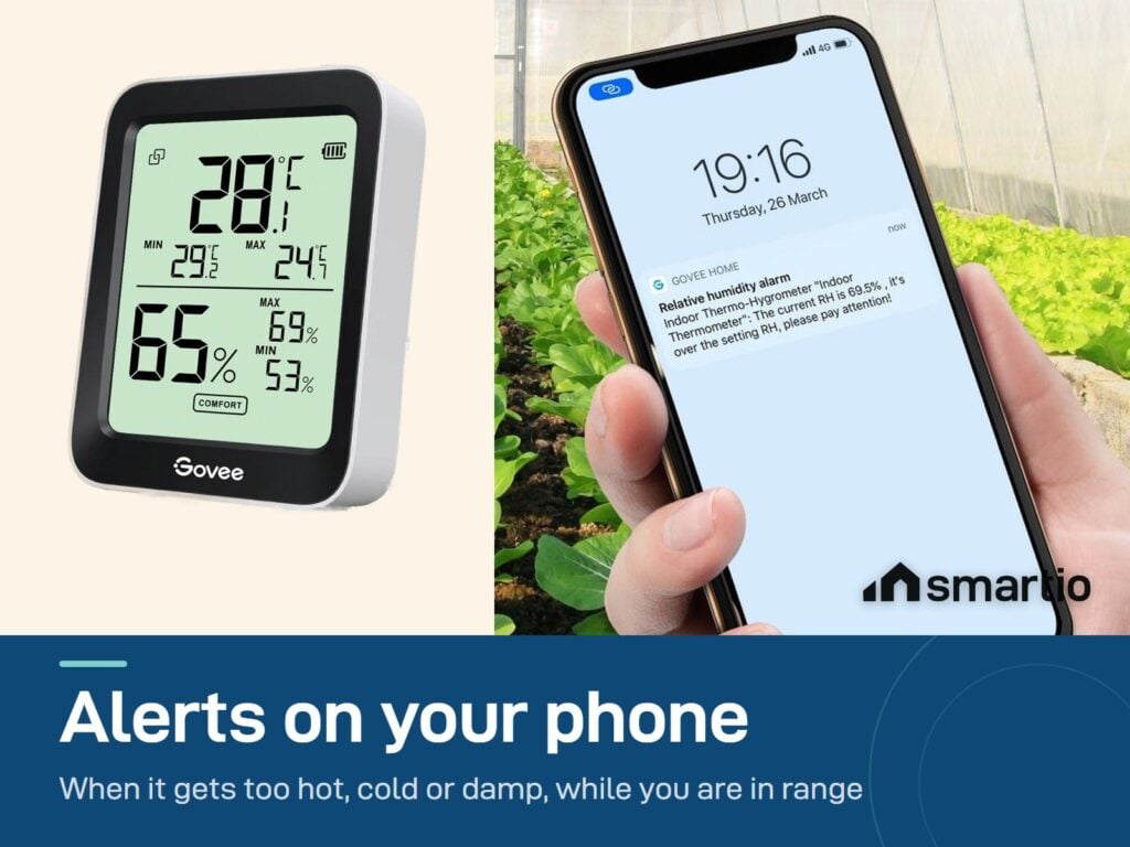 Govee H5075 alert on a phone