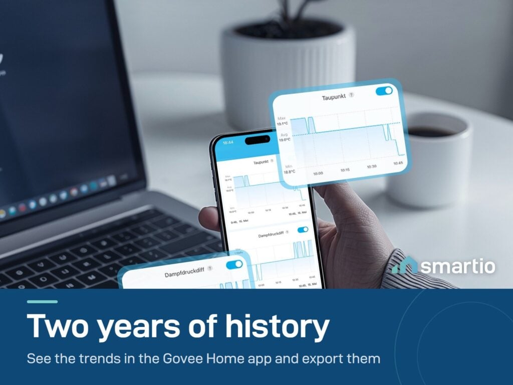 Govee H5075 temperature and humidity history in the app