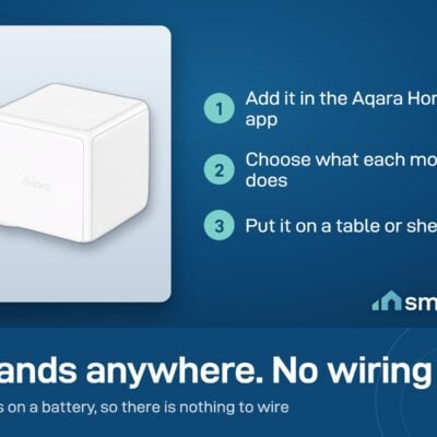 Aqara Cube setup: add it in the Aqara Home app, choose what each move does, put it on a table or shelf