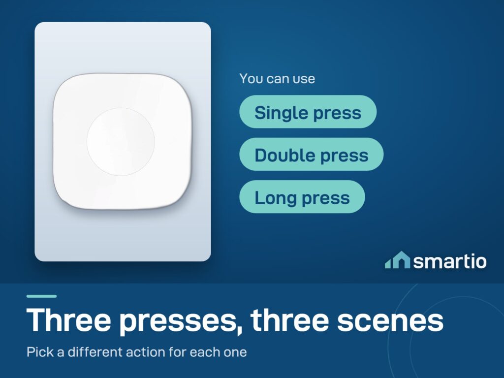 Aqara Wireless Mini Switch has three actions: single press, double press and long press