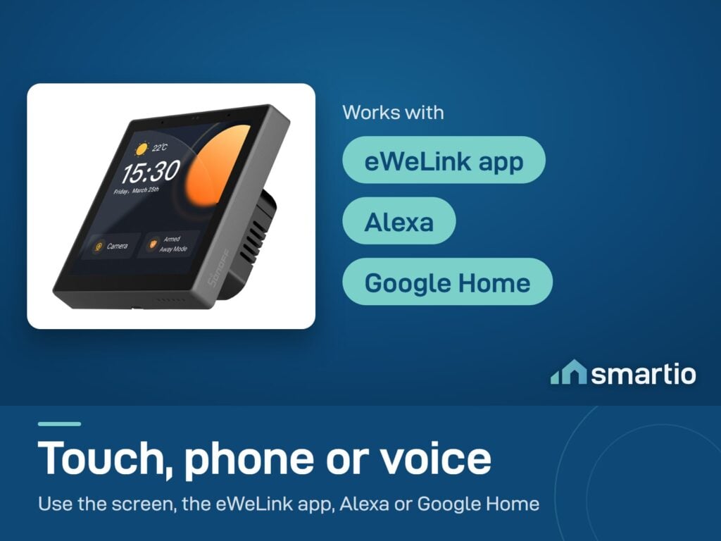 Sonoff NSPanel Pro works with the eWeLink app, Alexa and Google Home