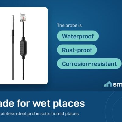 Sonoff WTS01 stainless steel probe: waterproof, rust-proof and corrosion-resistant