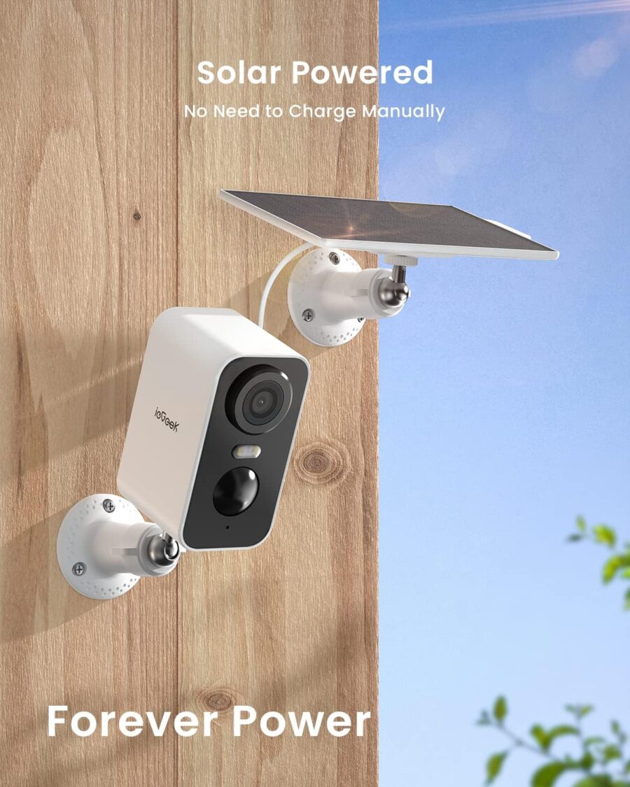 CloudEdge Solar Powered 1080p Battery Security Camera with Motion Detection, Night Vision, Siren, and Local Storage