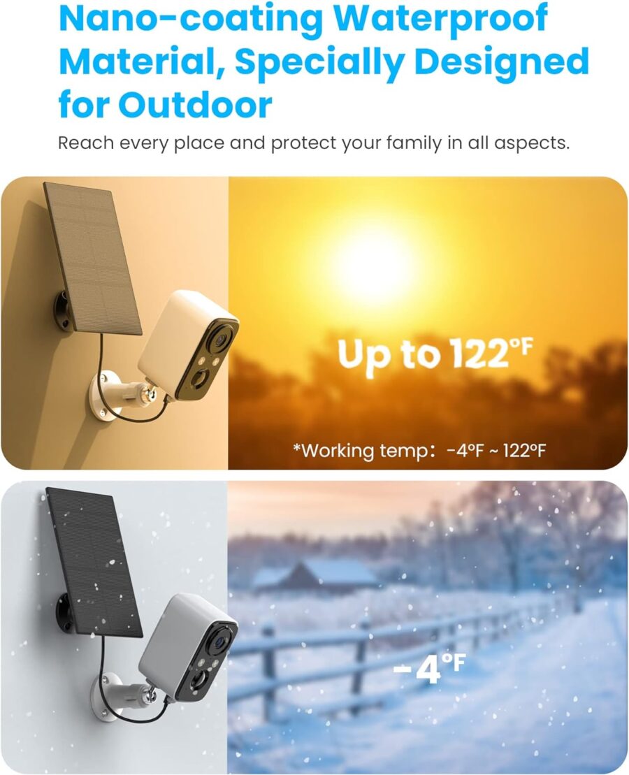 CloudEdge Solar Powered 1080p Battery Security Camera with Motion Detection, Night Vision, Siren, and Local Storage