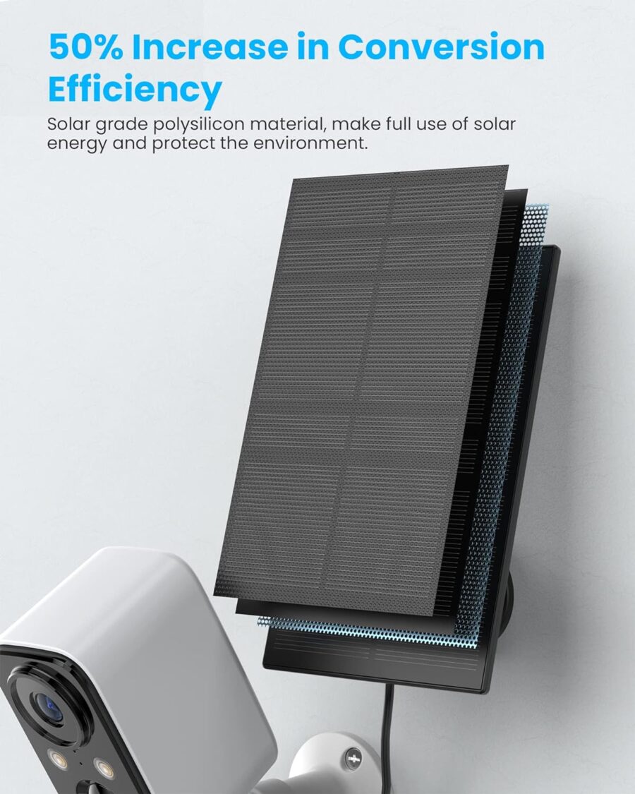 CloudEdge Solar Powered 1080p Battery Security Camera with Motion Detection, Night Vision, Siren, and Local Storage