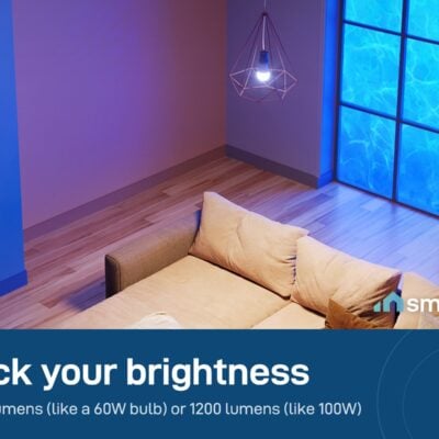 Govee Smart LED Bulb lighting a living room