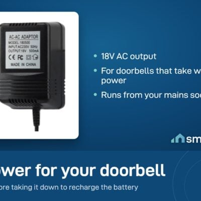 Video doorbell 18V transformer for doorbells that take wired power, so the battery is not recharged by hand