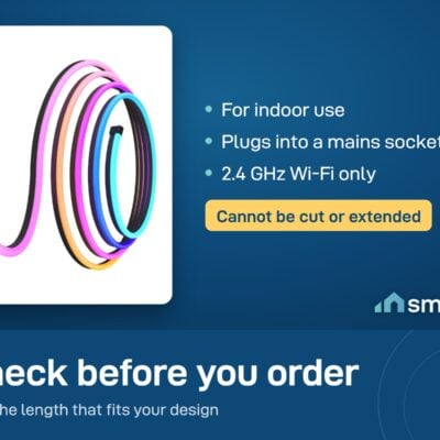 Govee Neon Rope Light 2: indoor use, mains power, 2.4 GHz Wi-Fi, cannot be cut or extended