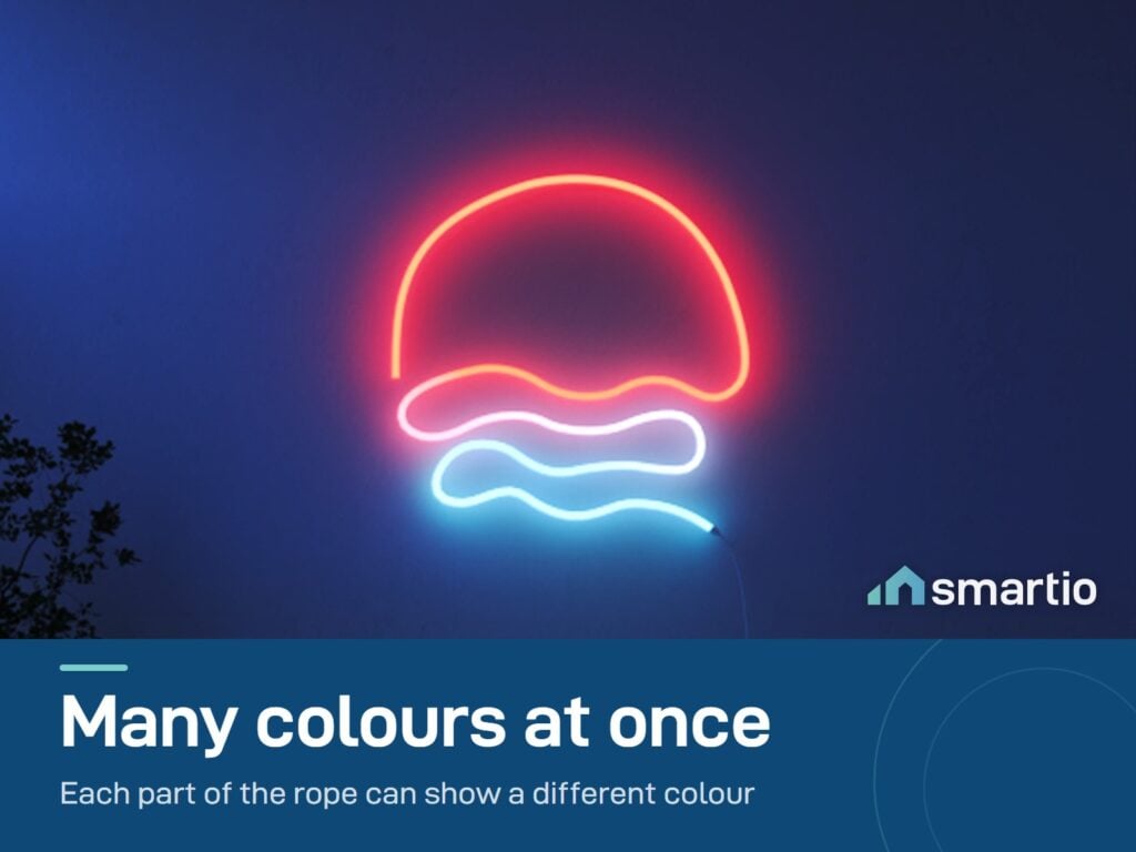 Govee Neon Rope Light 2 shaped as a jellyfish glowing in red and blue