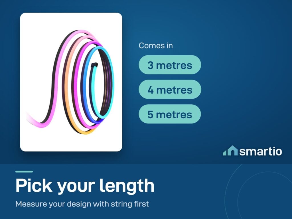 Govee Neon Rope Light 2 comes in three lengths: 3, 4 and 5 metres