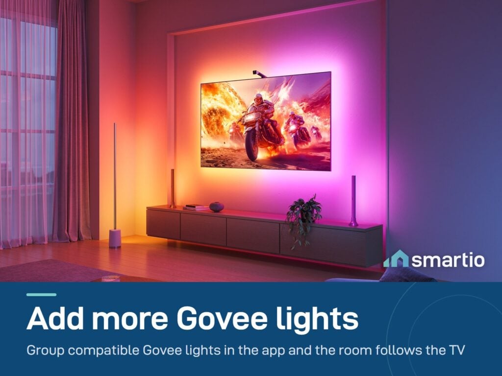 Govee TV Backlight 3 Lite grouped with a Govee floor lamp so the whole room follows the TV