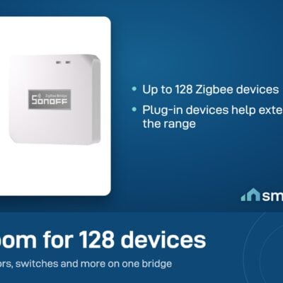 Sonoff Zigbee Bridge Pro connects up to 128 Zigbee devices; plug-in devices help extend the range