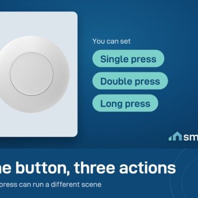 Sonoff SNZB-01P wireless button has three actions: single press, double press and long press, each for a different scene