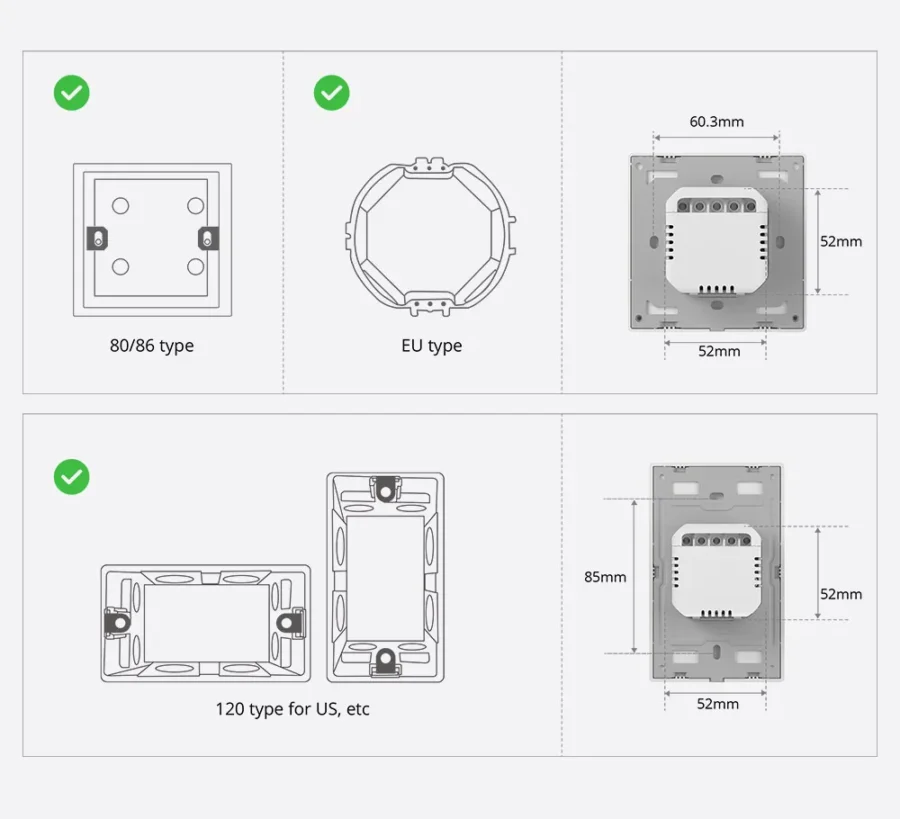 Sonoff SwitchMan M5 Light Switch 120 Type  1 Gang