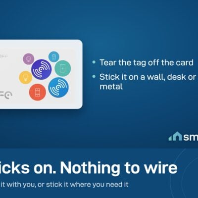 Sonoff NFC tag card: tear the tag off and stick it on a wall, desk or metal surface
