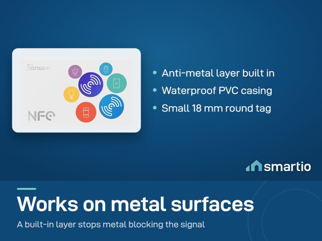 Sonoff NFC tag with a built-in anti-metal layer and a waterproof PVC casing