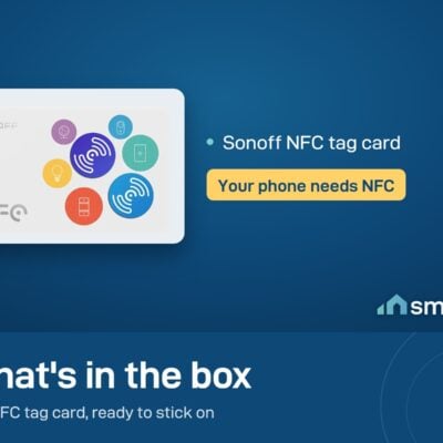What's in the Sonoff NFC tag box: the NFC tag card. Your phone must have NFC