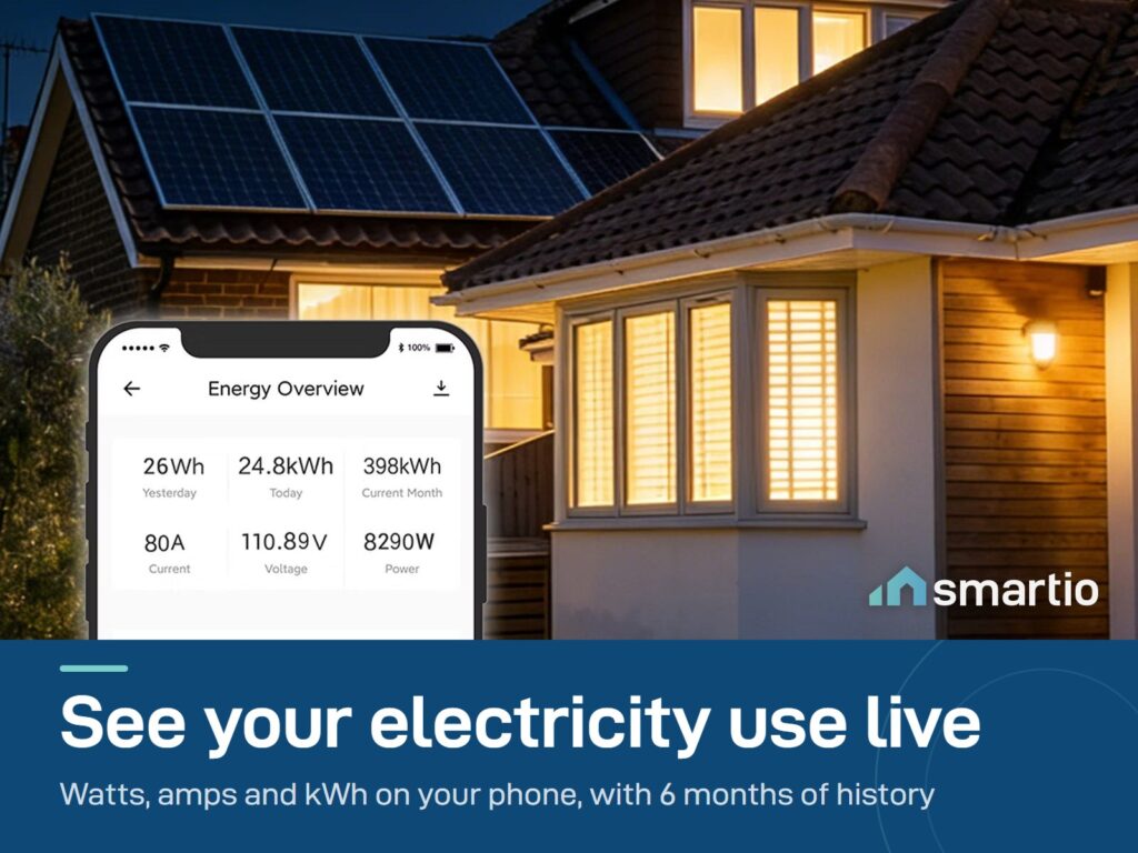 Sonoff POWCT energy use shown in the eWeLink app