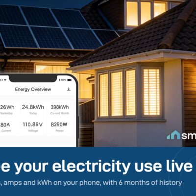 Sonoff POWCT energy use shown in the eWeLink app