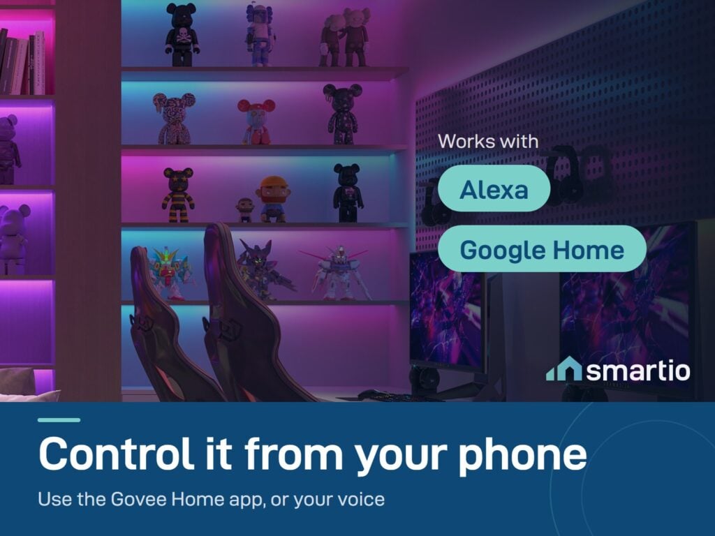 Govee RGBIC LED Strip Light works with the Govee Home app, Alexa and Google Home