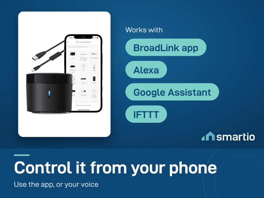 Broadlink RM4 mini works with the BroadLink app, Alexa, Google Assistant and IFTTT