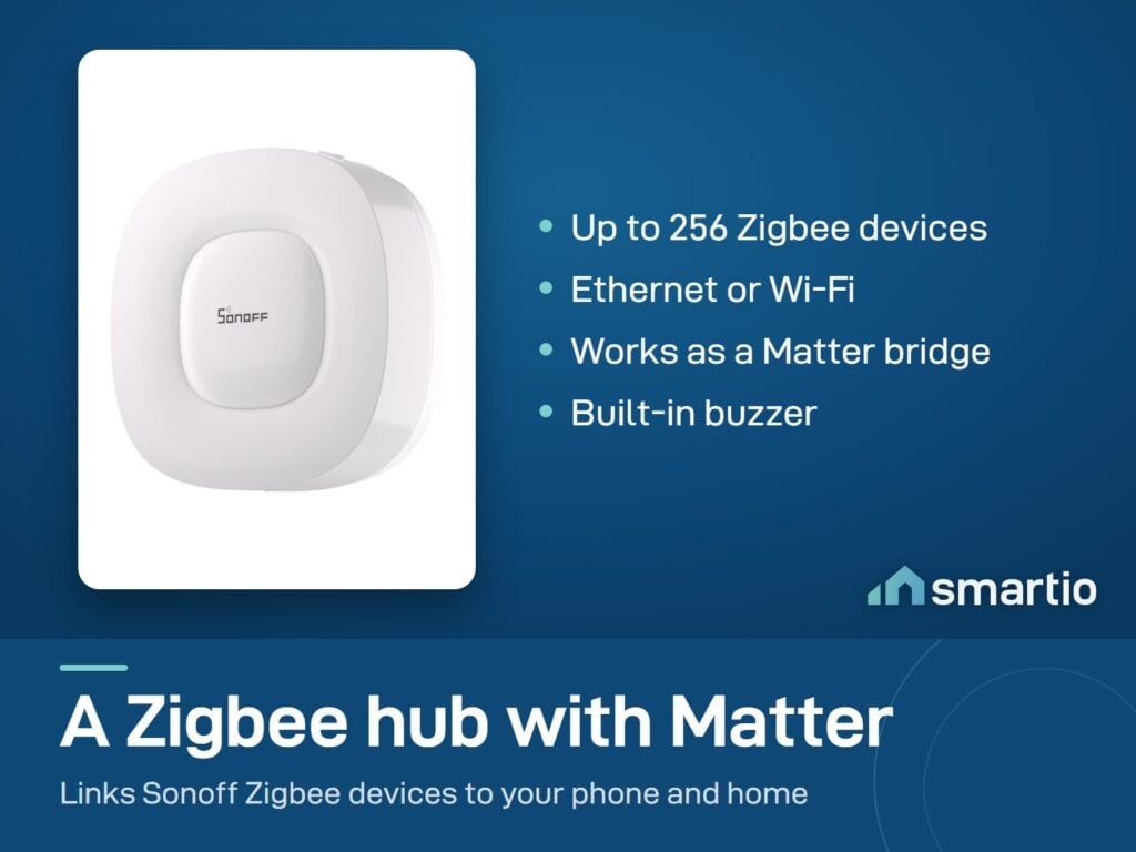 Sonoff Zigbee Bridge Ultra hub: up to 256 Zigbee devices, Ethernet or Wi-Fi, Matter bridge, built-in buzzer