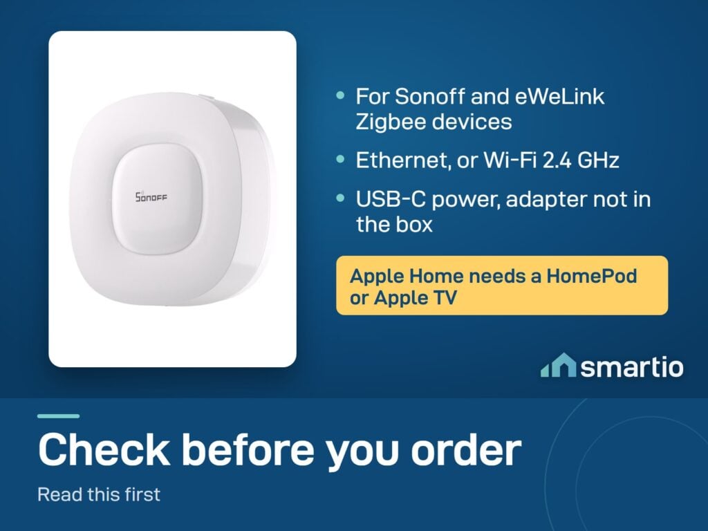 Sonoff Zigbee Bridge Ultra: for Sonoff Zigbee devices, Ethernet or Wi-Fi 2.4 GHz, power adapter not included