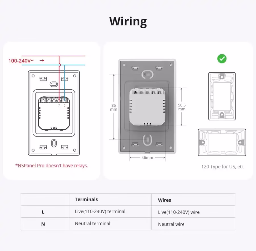 Sonoff NSPanel Pro Smart Home Control Panel | 120 Type