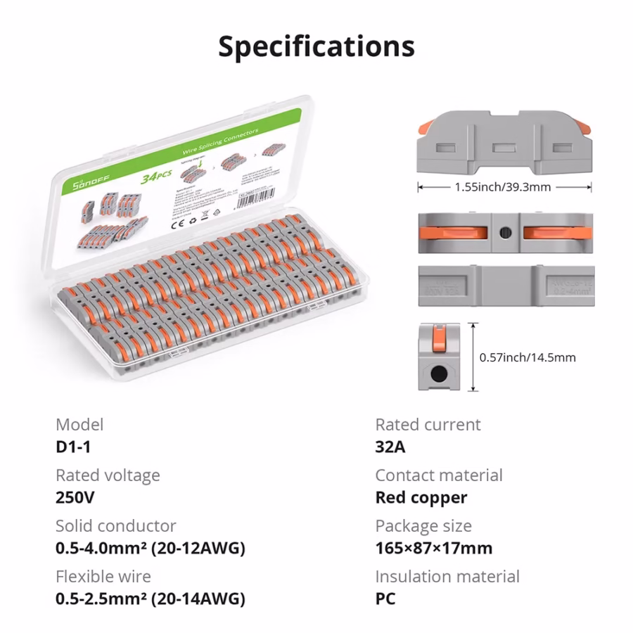 Sonoff Wire Splicing Connectors