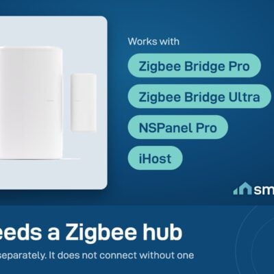 Sonoff SNZB-04P door and window sensor needs a Zigbee hub: Bridge Pro, Bridge Ultra, NSPanel Pro or iHost