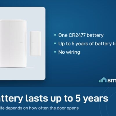 Sonoff SNZB-04P door and window sensor runs on one CR2477 battery, up to 5 years. Needs a Zigbee hub