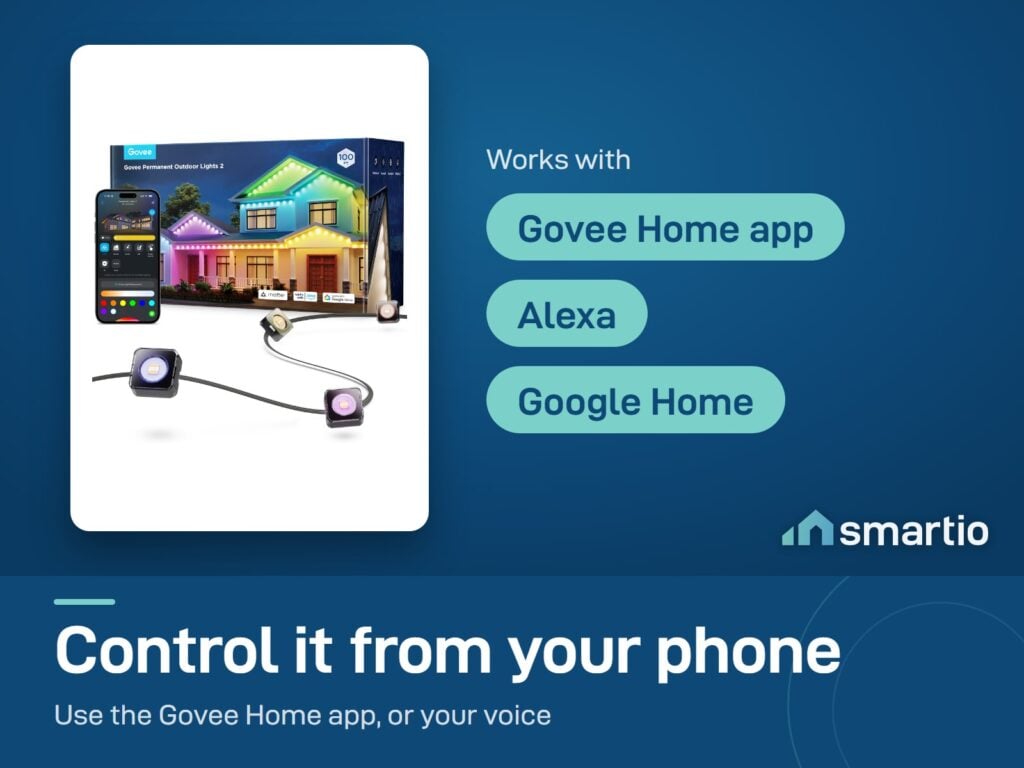 Govee Permanent Outdoor Lights 2 works with the Govee Home app, Alexa and Google Home