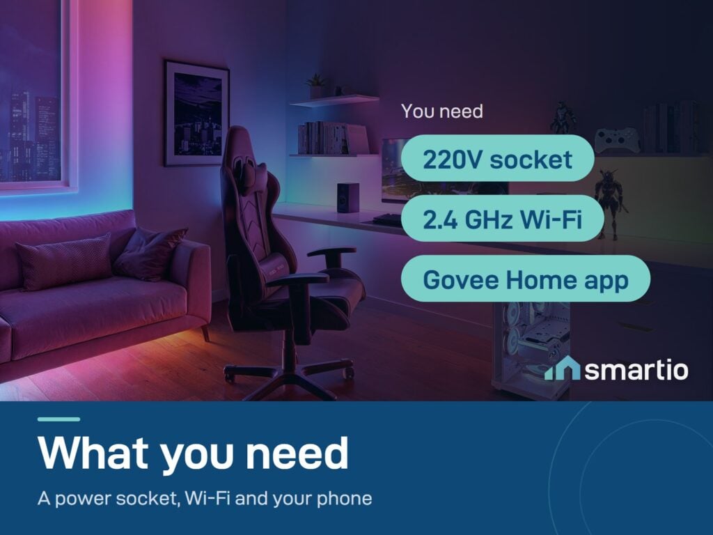 Govee RGBIC Strip Light 2 Pro needs a 220V socket, 2.4 GHz Wi-Fi and the Govee Home app