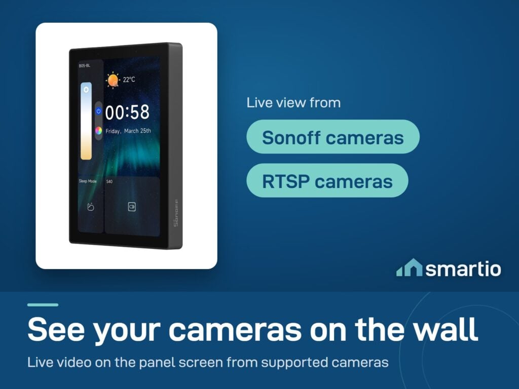 Sonoff NSPanel Pro 120 type shows live video on its screen from Sonoff cameras and RTSP cameras