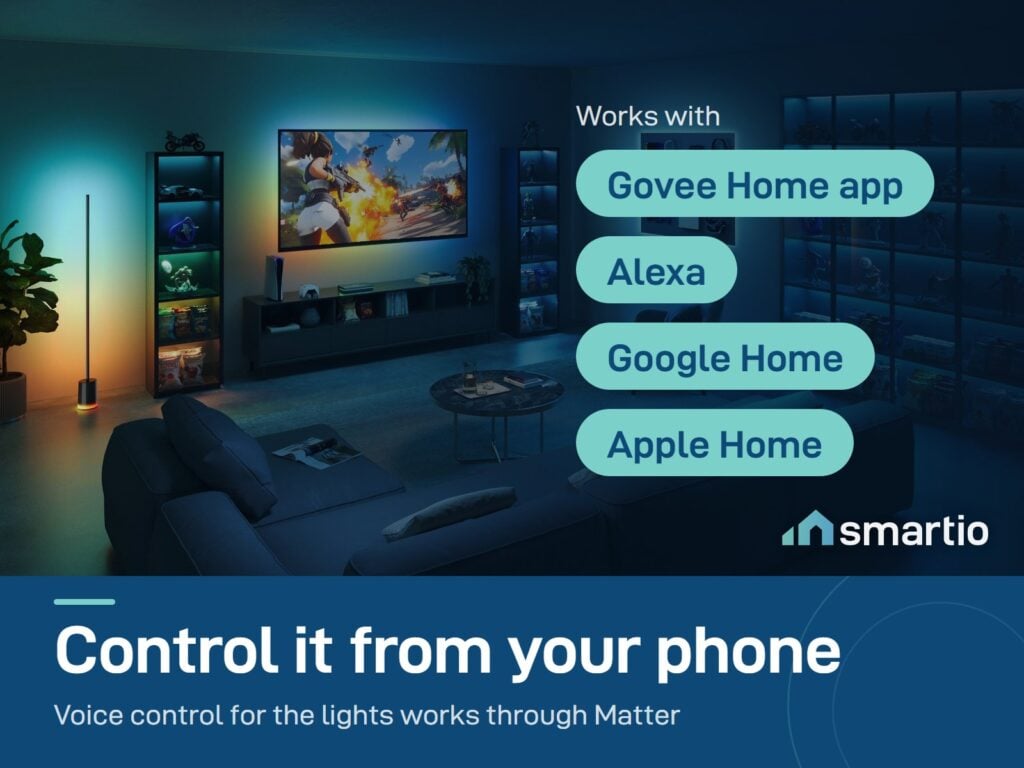 Govee Sync Box 2 (55-65 inch) works with the Govee Home app, Alexa, Google Home and Apple Home through Matter