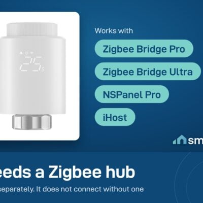 Sonoff Zigbee radiator valve needs a Zigbee hub: Bridge Pro, Bridge Ultra, NSPanel Pro or iHost