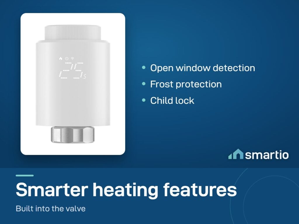 Sonoff Zigbee radiator valve features: open window detection, frost protection and child lock