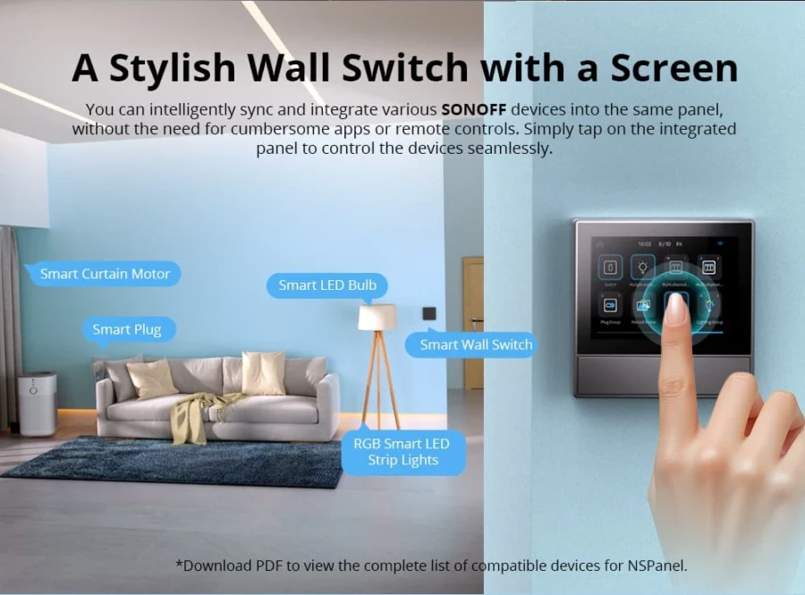 Sonoff NSPanel Wall Switch with Thermostat Screen (86 Type) view 8