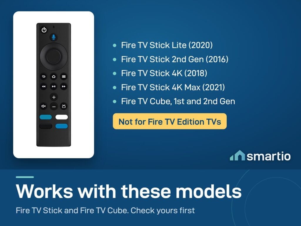 Fire TV Stick Replacement Remote fits Fire TV Stick Lite, 2nd Gen, 4K and 4K Max, and Fire TV Cube 1st and 2nd Gen