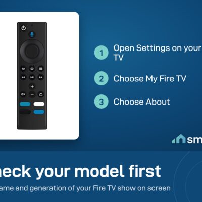 Find your Fire TV model on screen: Settings, My Fire TV, About. Then check it against the models this remote fits