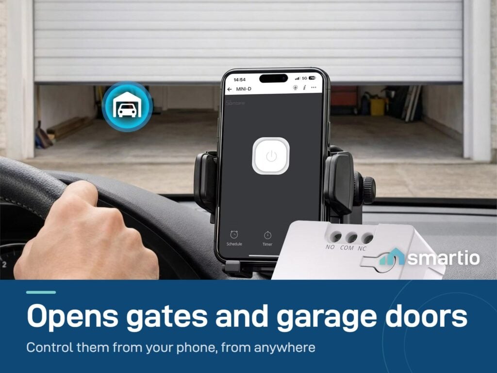 Opening a garage door from a phone with the Sonoff MINI-D