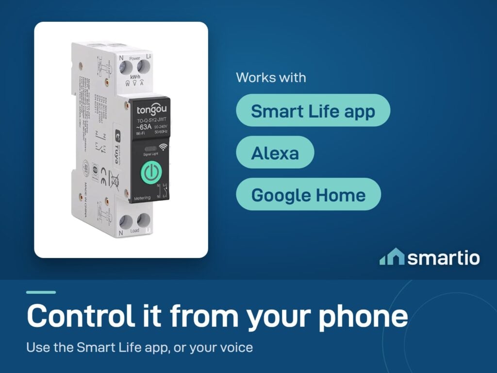 Tongou Smart Life smart breaker works with the Smart Life app, Alexa and Google Home