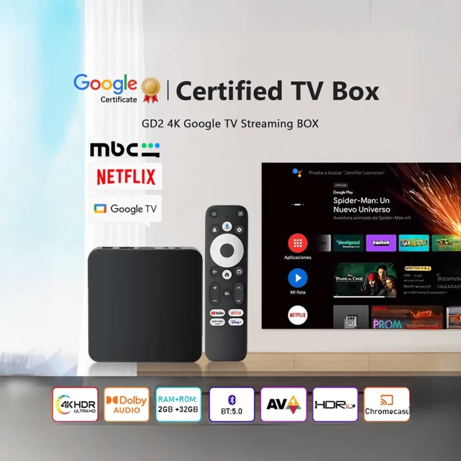 Dcolor Google TV Box GD2 with Chromecast built-in
