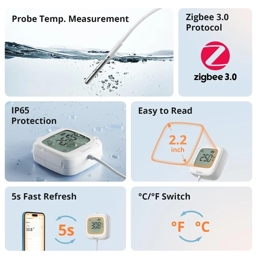 Sonoff Zigbee Waterproof Probe Thermometer | SNZB-02LD view 5