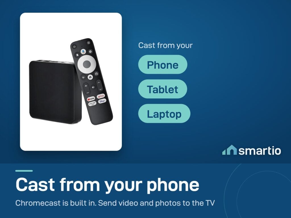 Dcolor GD2 Google TV box with Chromecast built in, for casting from a phone, tablet or laptop