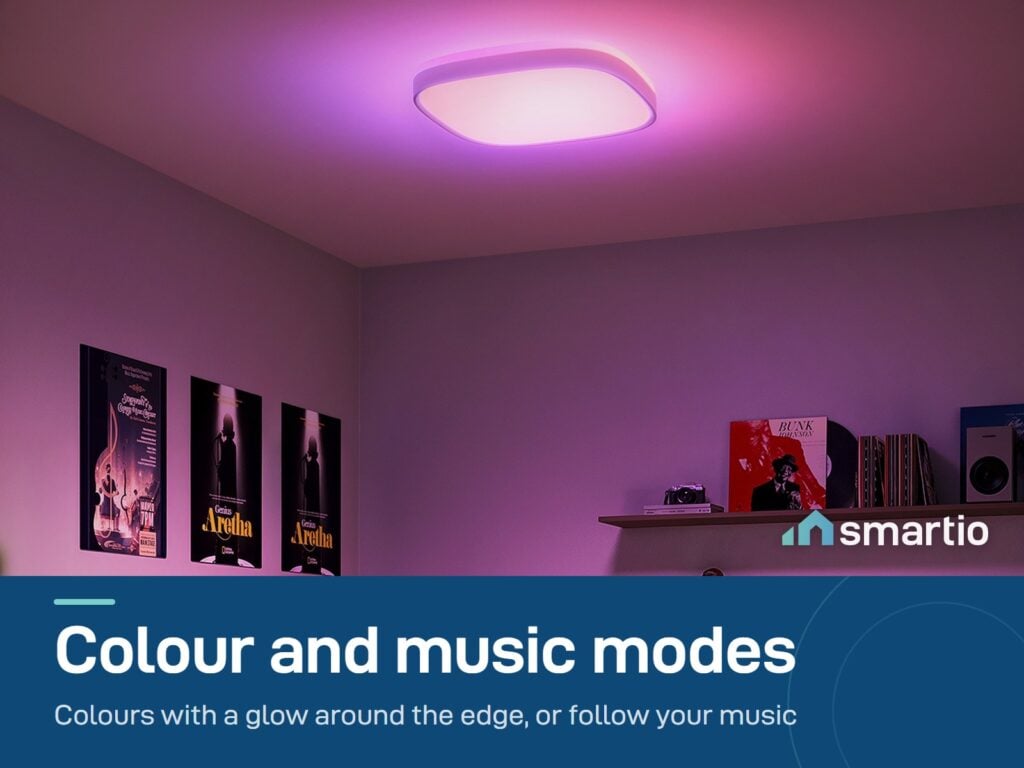 Govee 12-inch Square Ceiling Light in colour in a music room