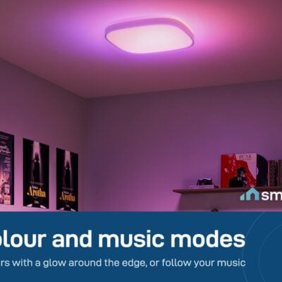 Govee 12-inch Square Ceiling Light in colour in a music room